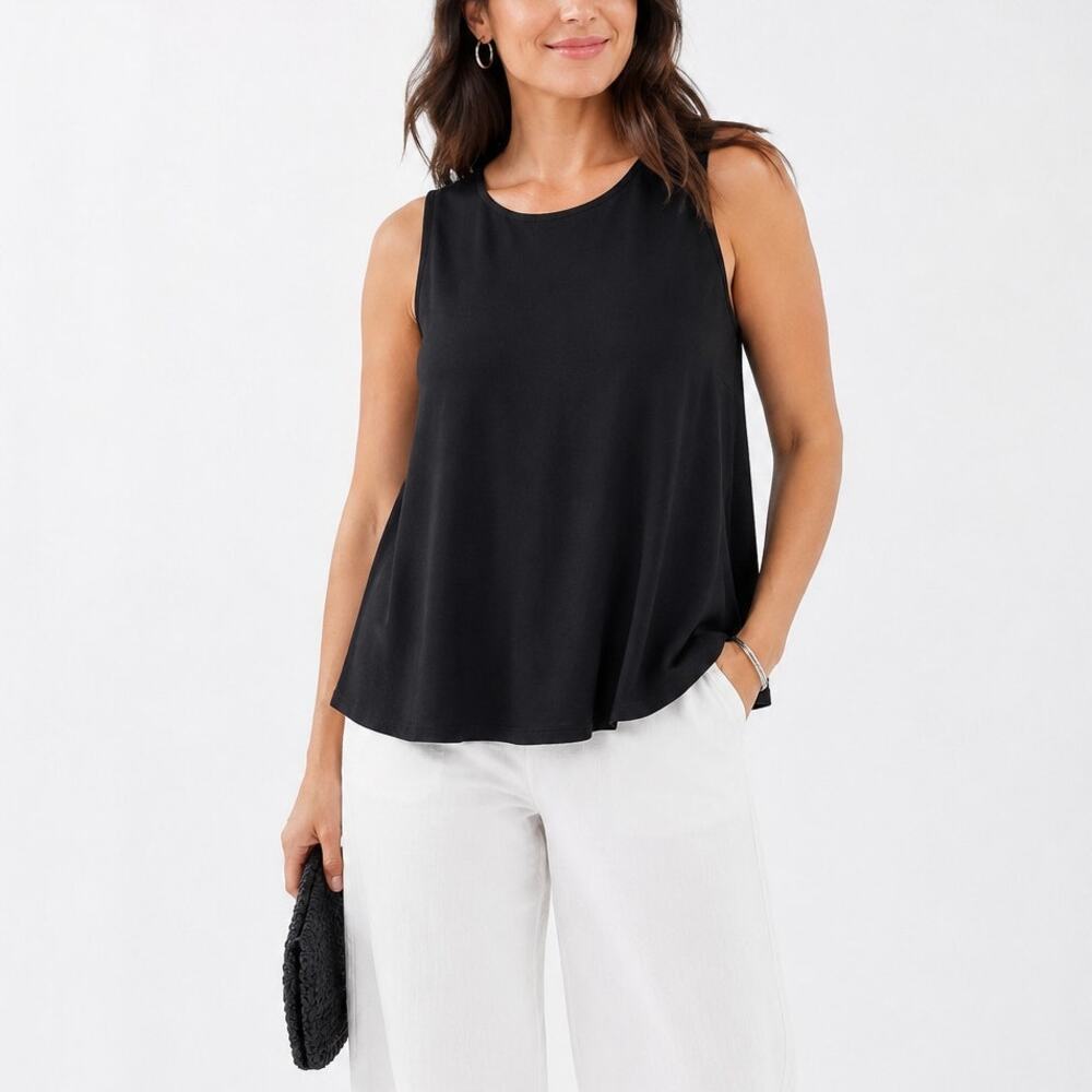 J. Jill Wearever Swing Tank Top Black Plus Size 1X